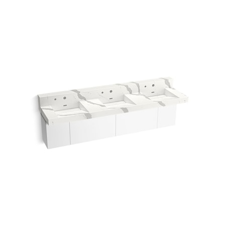 Kohler Constellation 90In Wall-Mount Basin Lavatory System With Backsplash In Et Bianco Cal 81026-BPW-KEB